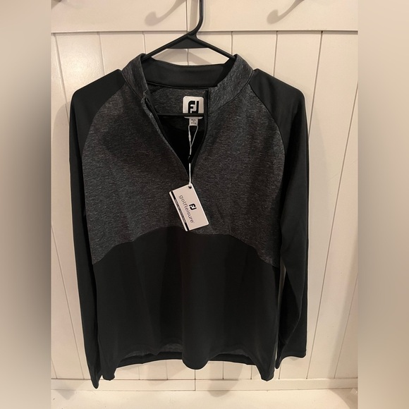 FootJoy Jackets & Blazers - New FootJoy Black Heather Block Half Zip Midlayer